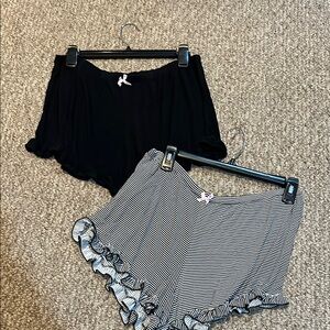 Marilyn Monroe Black Shorts with Striped Detail